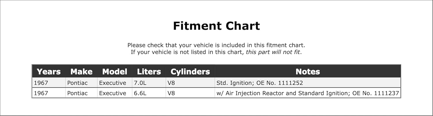 Distributor Vacuum Advance Compatible With Pontiac Executive 1967 P-2169831
