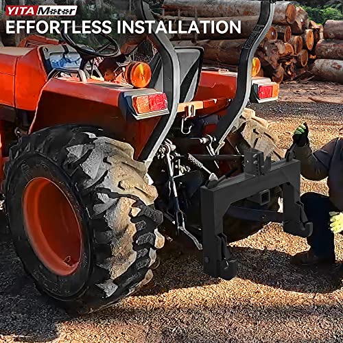 Image of YITAMOTOR 3 Point Quick Hitch for Category 1 Tractor, 3000 lbs 3-Pt Attachment with 2 inch Receiver Trailer Hitch Adaptation with 5 Level Adjustable Bolt