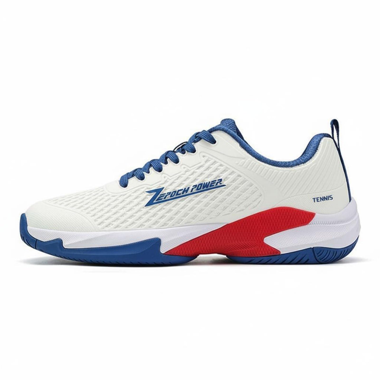 ATORSE Wear-Resistant Pickleball Shoes Long-Lasting Outsole Pickleball Sneakers Shock Absorbing Non-Slip Court Sneakers Stable Support for Men, Women, Athletes, Competition, Training, White Blue, 39-picture-21