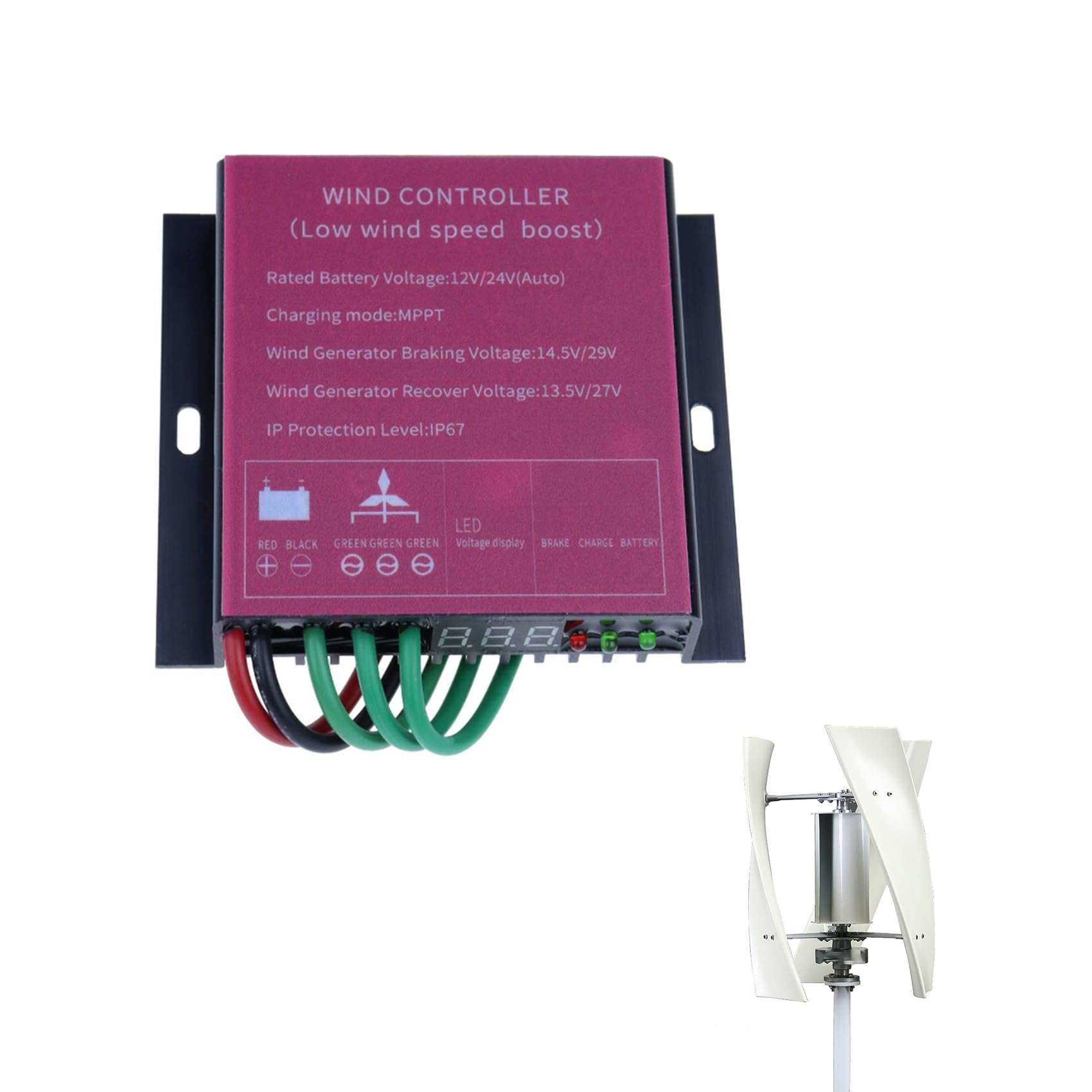 Regulator ładowania turbiny wiatrowej 3-fazowej 20000W - 12V 24V 48V, zaawansowany prostownik i regulator do generatorów z magnesem trwałym AC, pełna ochrona obwodu