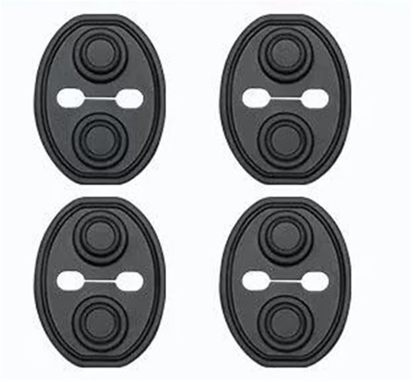 8pcs Car Door Closing Shockproof Silicone Cushion Mute Shock Absorber Protective Covers Latch Accessories(Black)
