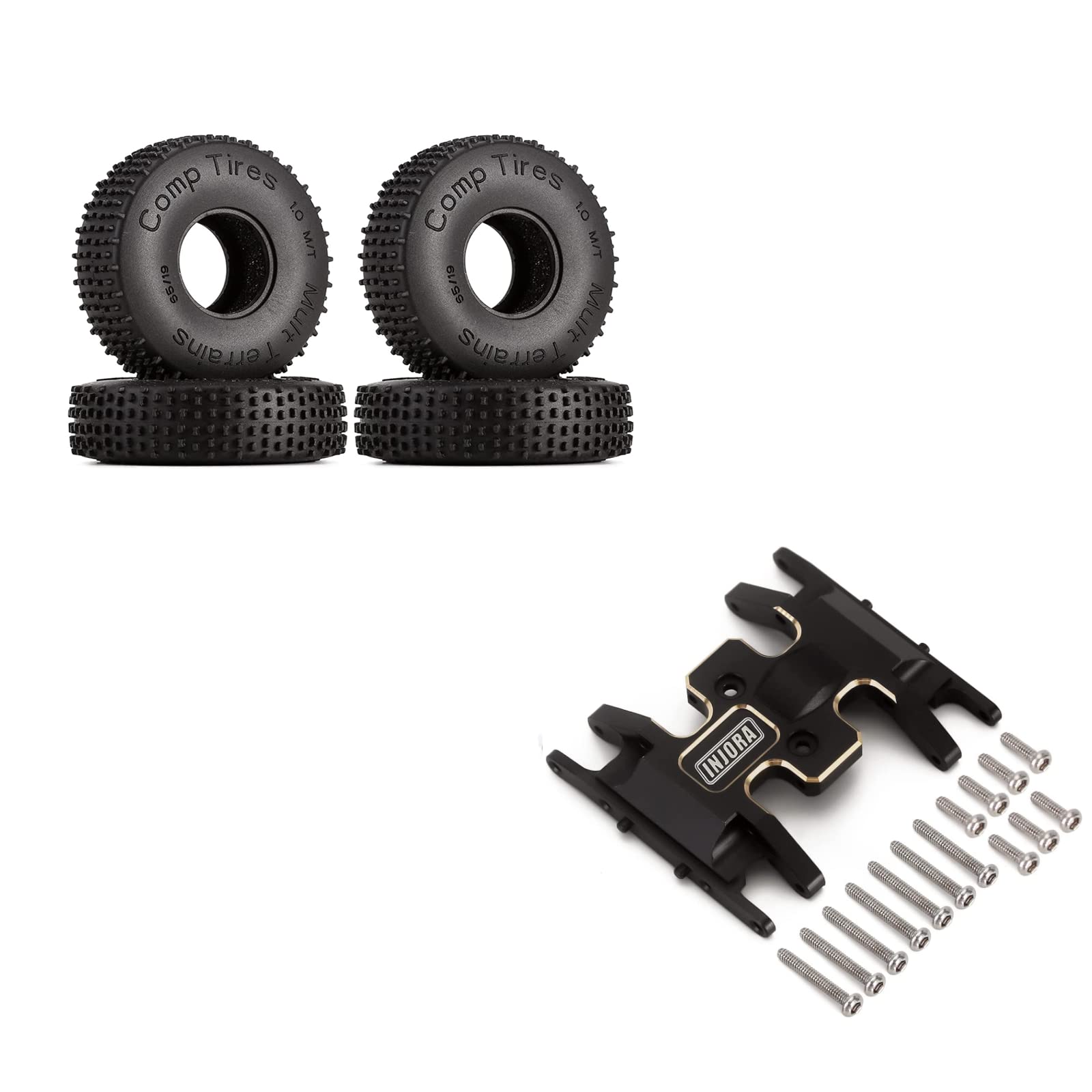 INJORA-Pneus de roue tout terrain, mise à niveau pour 1.0 1/18 RC inoler Car Axial SCX24 TRX4M AX24 (T1008), 58x20mm, 1/24  26