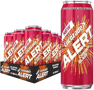 Lucozade Alert Cherry Blast 500ml  Can ; High Caffeine Energy Drink ; Naturally-sourced caffeine ;Great Taste; Contains vitamin B3 to help reduce tiredness ;Fully recyclable
