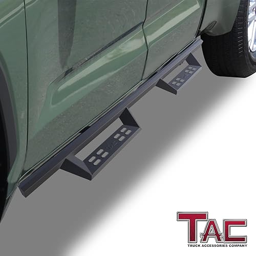 Miniatura 2 de TAC - Escalones laterales de francotirador de 4 pulgadas para Toyota Tundra 2022-2024, camioneta de doble cabina, textura fina, accesorios para todo