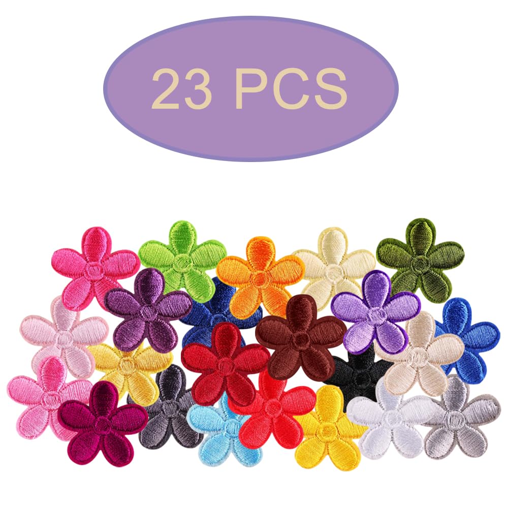 Lot De 24 Patches Fleurs à Broder Ou à Repasser – Accessoires Tissu Pour Customiser Vos Vêtements