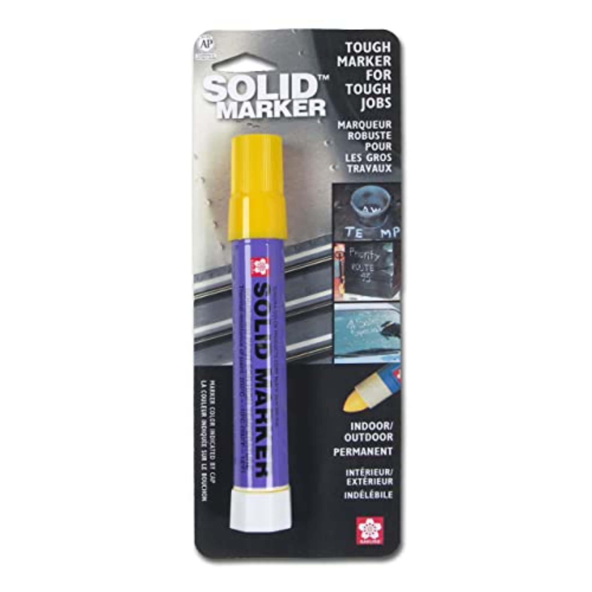 Sakura Solid Paint Markers - Permanent Marker Paint Pens - Window, Wood, & Glass Marker - Yellow - 3 Pack
