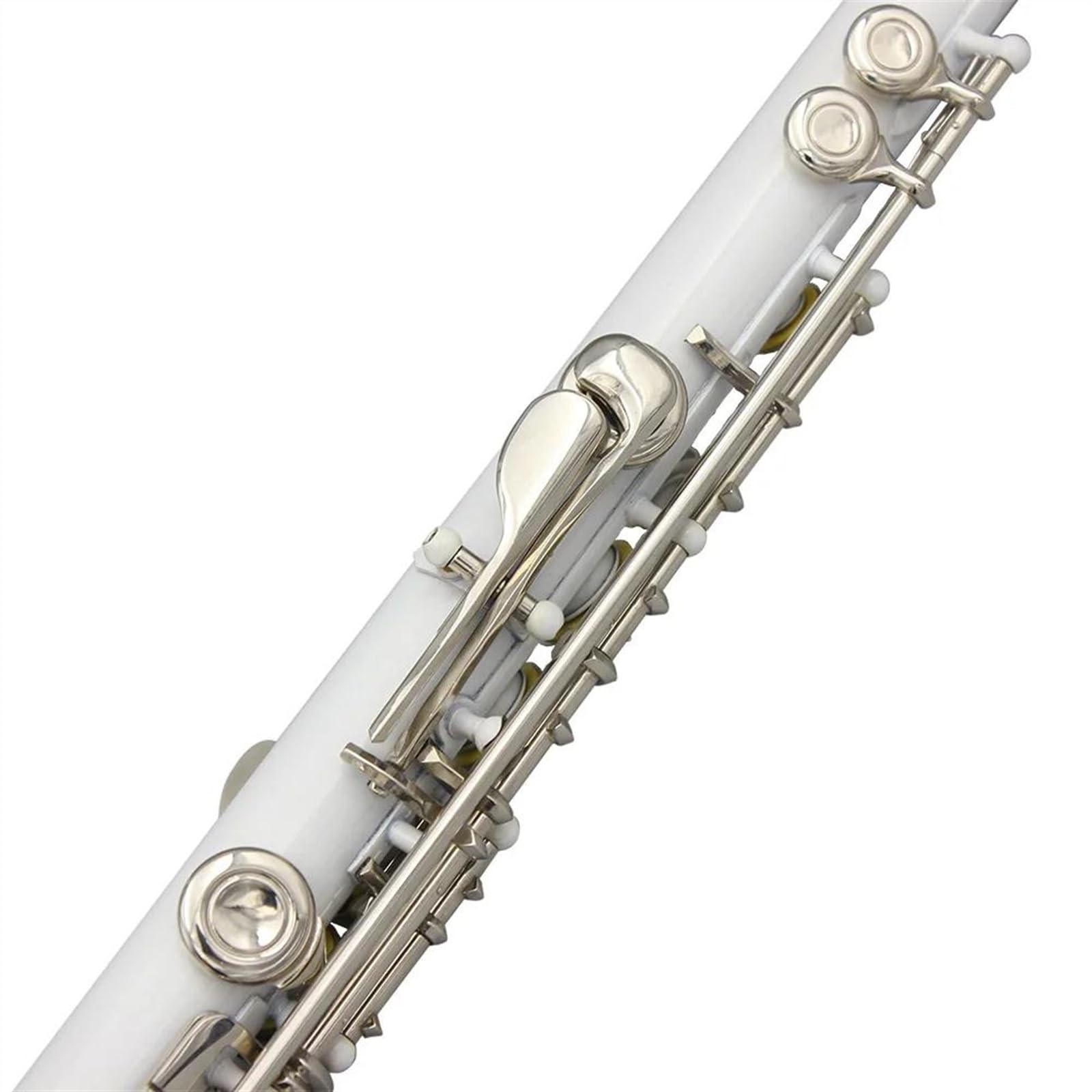 Flauta De Llave C Con Orificio Cerrado, 16 Agujeros, Cuproníquel Blanco, Flauta Transversal De Concierto Niquelada Con Llave E Flauta Travesera Kit