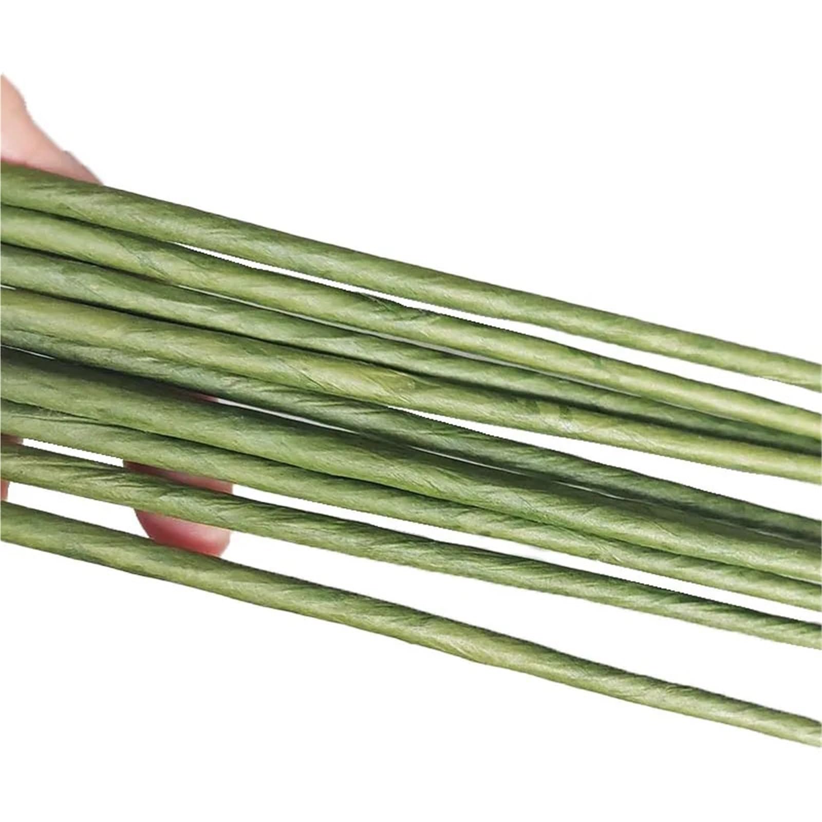 HUWOYG 5mm 40cm Paper Covered Dark Green Floral Stem Wire DIY Artificial Flower Inner Iron For Florist Crafts Wreath Making For DIY