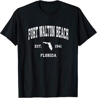 Fort Walton Beach Florida FL Vintage Athletic Sports Design Men Women Kids T-Shirt