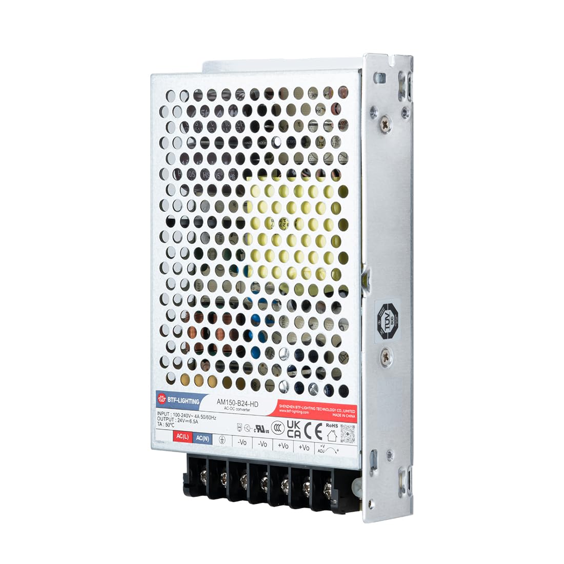 BTF-LIGHTING Fuente de Alimentación 150W 24V Certificado CE Aluminio Driver LED AC100-240V a DC24V Transformador para Tira LED, Impresora 3D, Cámara CCTV, Sistema de Alarma, Radio, Proyecto