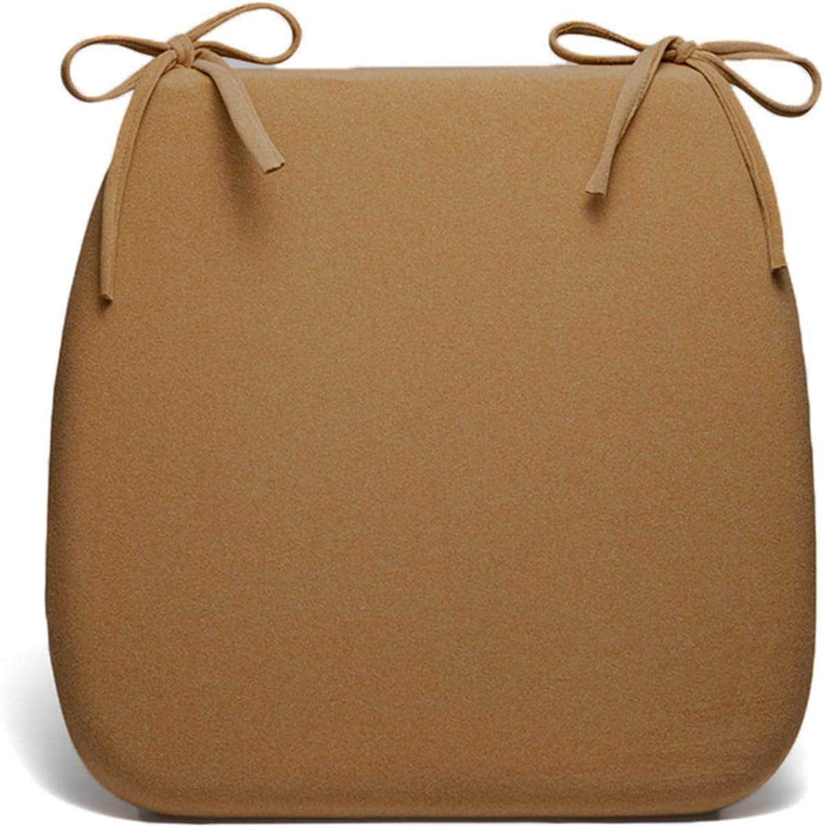 Chair Cushions for Dining Chairs 1 2 4 6 Pack U Shaped, Memory Foam Kitchen Chair Cushions with Attache Ties Non Slip Chair Pads for Farmhouse Dining Room Seat Cushion Brown 2pcs