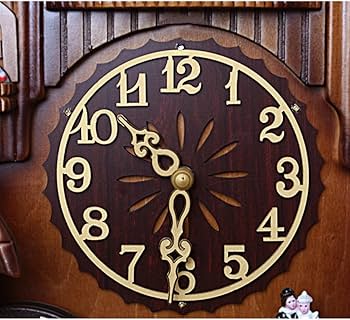 Amazon.co.jp: 掛け時計 純木彫りのカッコウの壁時計の彫刻鳩時計