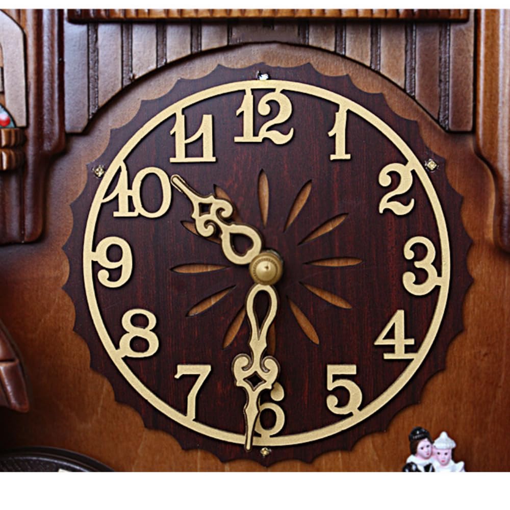 Amazon.co.jp: 掛け時計 純木彫りのカッコウの壁時計の彫刻鳩時計