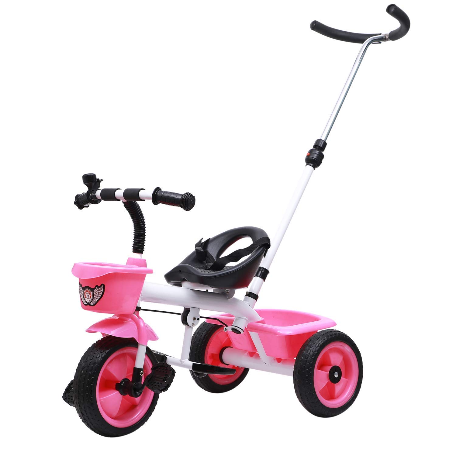 JoyRide Metal Tricycle with Parent Push Handle (Pink) 2