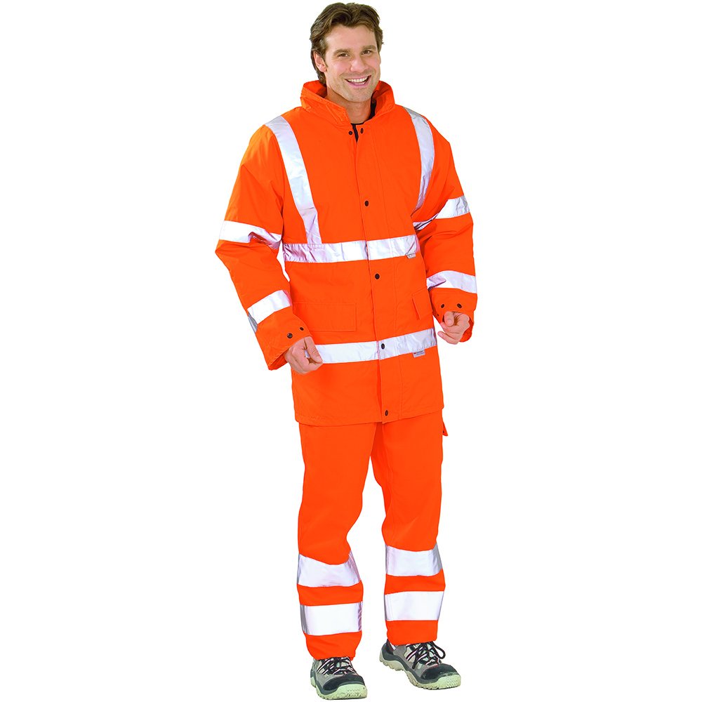 Planam Parka "Ochrona ostrzegawcza" rozmiar S w kolorze pomarańczowym Uniseks Ochrona ostrzegawcza (1 w zestawie)