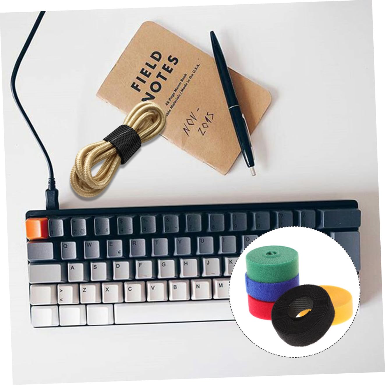 DOITOOL 20rollen Kabel Organizer Selbstklebende Kabelbinder Rot Gelb Blau Grün Und Schwarz Wiederverwendbare Kabelstraps Für Effektives Kabelmanagement Zuhause Büro