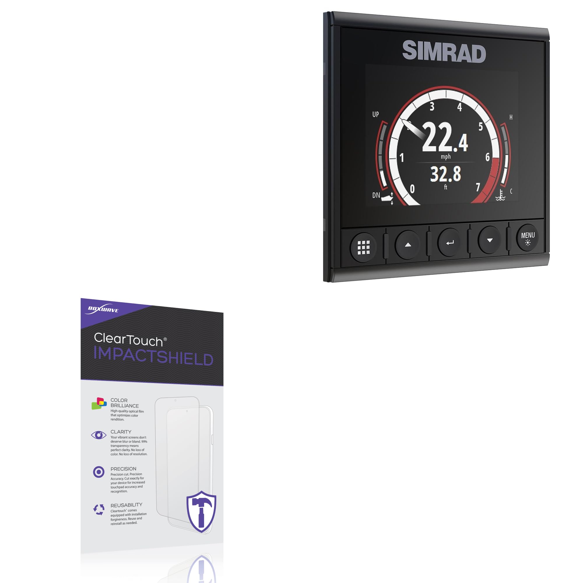 BoxWave Screen Protector Compatible with Simrad IS35 - ClearTouch ImpactShield (2-Pack), Impenetrable Screen Protector Flexible Film