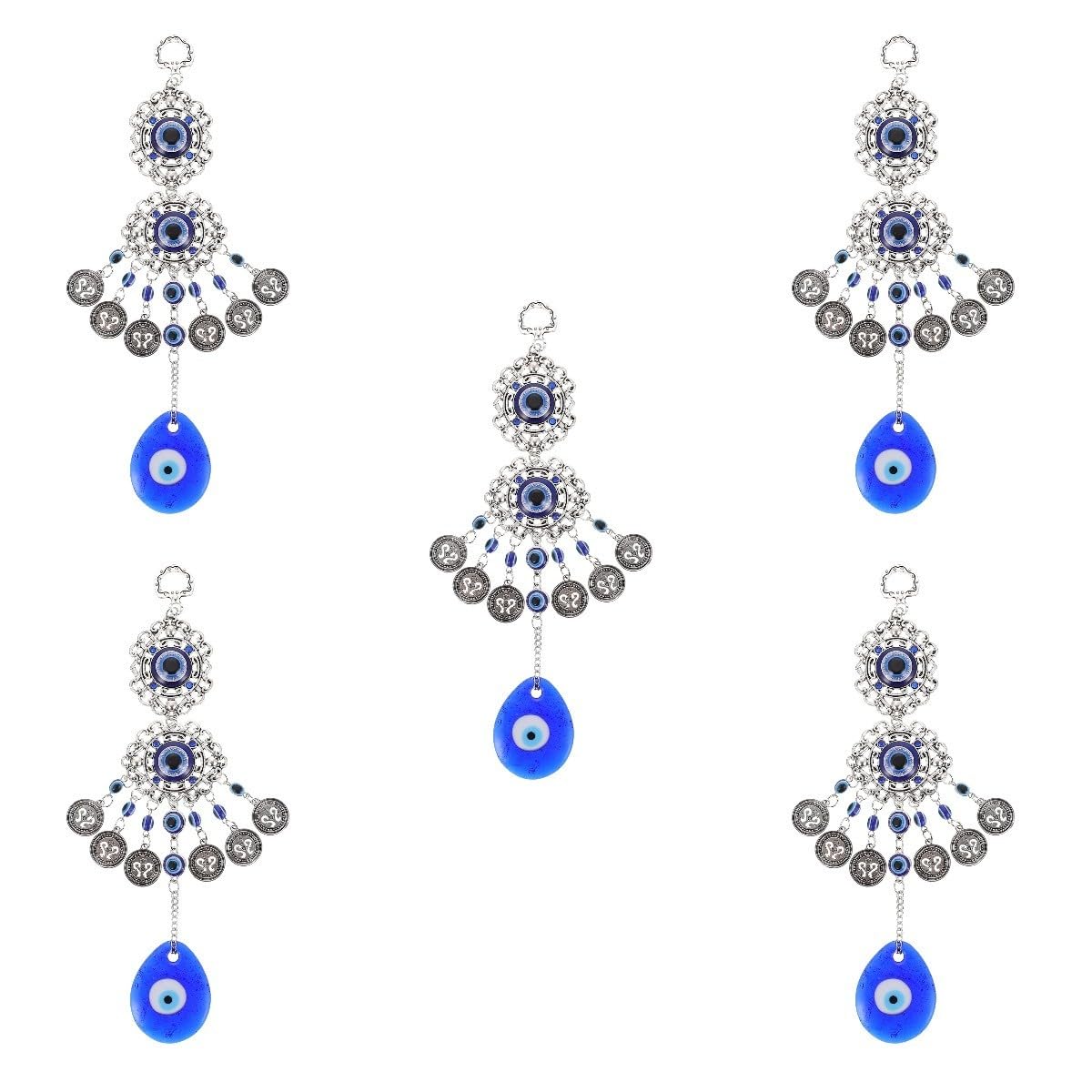 Alipis 5 Pz ciondolo occhi azzurri light uffizi decorazione della parete dell'occhio azzurro accessori per auto malocchio ciondolo malocchio adornare decorazione appesa malocchio lega