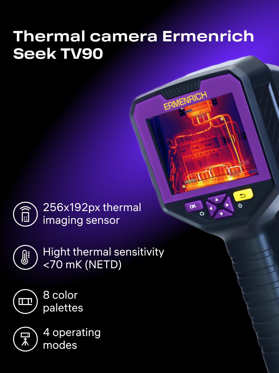 Seek TV90 Termocamera Professionale, Telecamera Termica 3.5" LCD