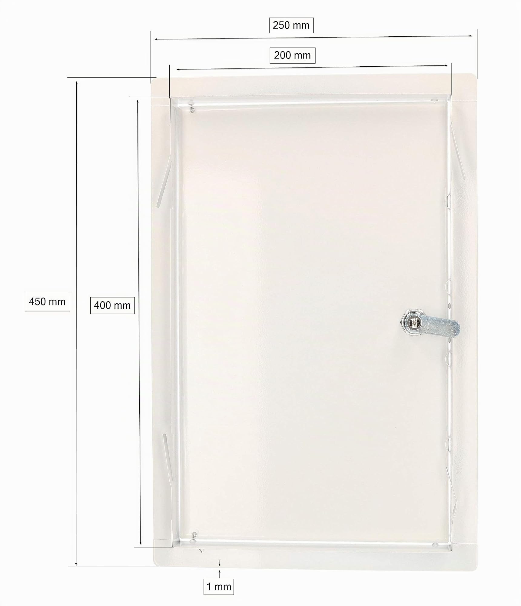 KOTARBAU® Puerta de inspección, 20 x 40 cm, Acero inoxidable, Panel de acceso, Compuerta de fácil acceso, Puerta de revisión, Trampilla para pared o techo, Blanca, Cerradura con llave