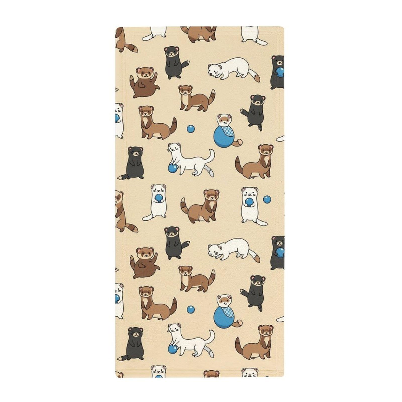 Anceky Compact Travel Bath Towels, Hairy Ferret Quick-Dry Absorbent Towels for Gym, Camp & Fitness Enthusiasts
