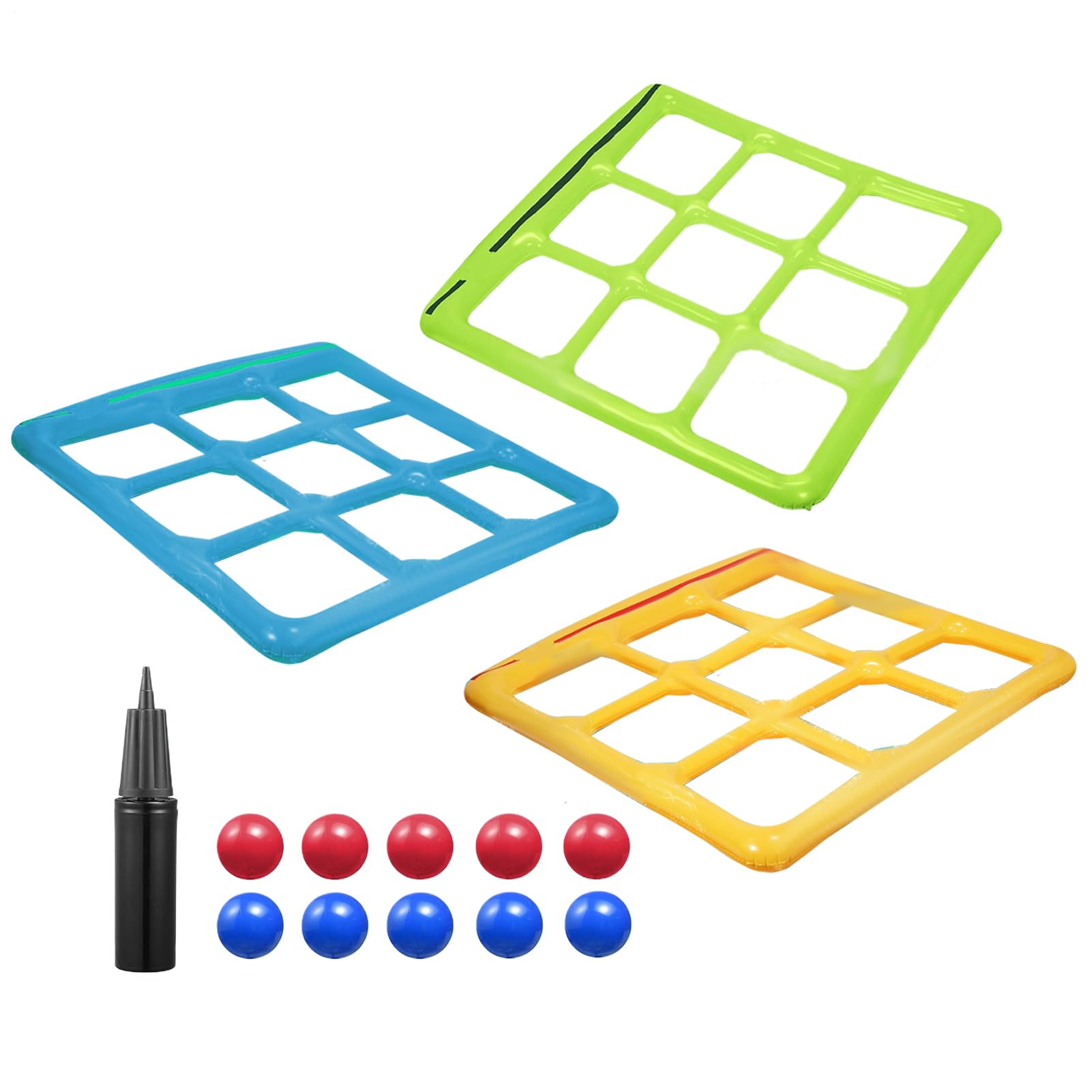 Jeu De Piscine Gonflable Morpion avec 10 Balles pour 2-10 Joueurs Adultes Enfants