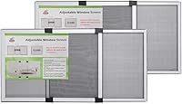 FLYZZZ Adjustable Expandable Window Screens, 9.84" H x 14-24" W, 2-Pack for Small Windows - Tool-Free Bug Protection