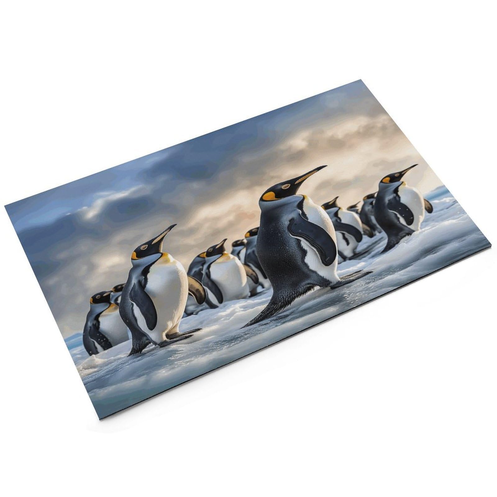 Tapis de nourriture pour chat pingouin marin – Tapis d'alimentation antidérapant pour chien facile à nettoyer pour la nourriture et l'eau, tapis de gamelle pour chien et chat 43,2 x 76,2 cm
