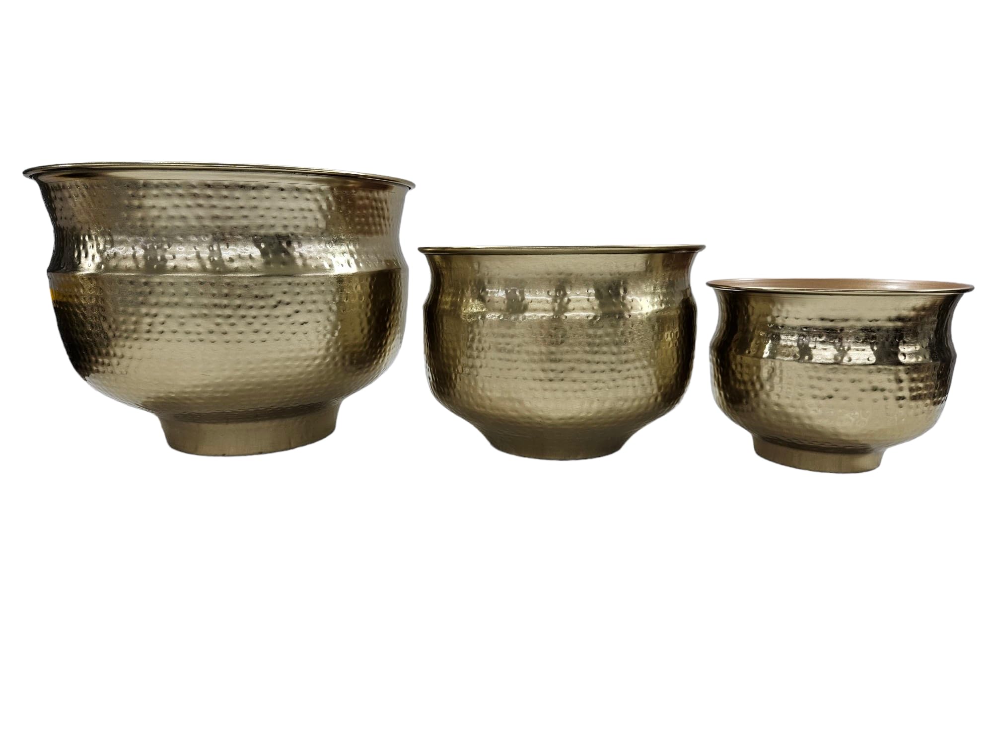 INDIAN DECORMART Metal Large Floor Planter Set of 3 for Living Room Home Garden Balcony Terrace Hammered Gold Pot (B0CJ2FD6DF) Amazon Price History, Amazon Price Tracker