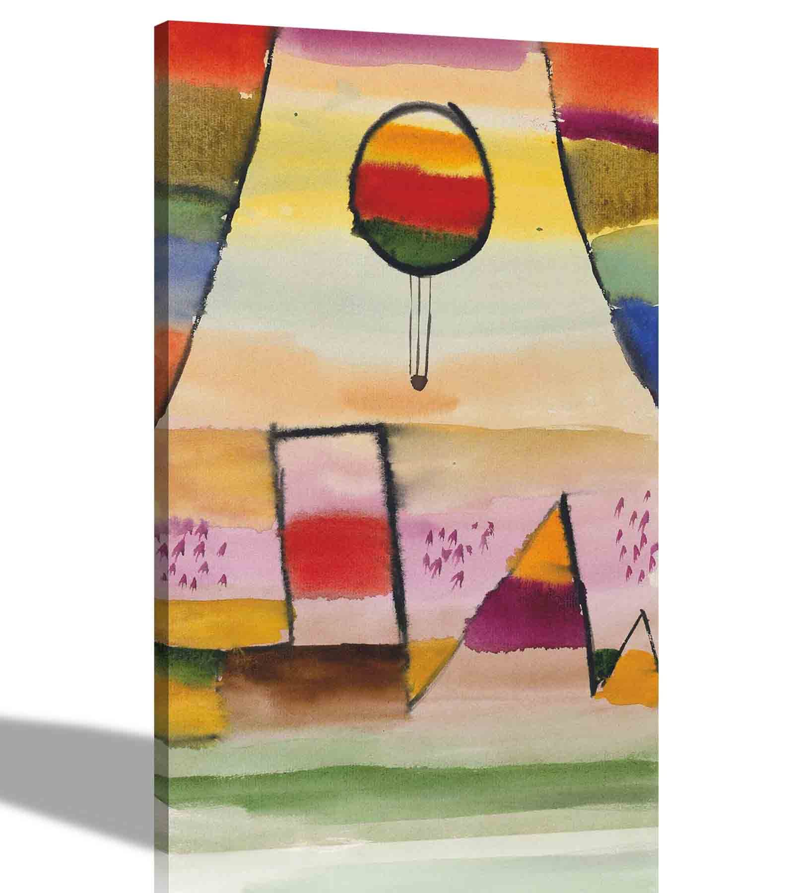 Artley Prints - The Balloon in the Window by Paul Klee Canvas Wall Art Home Decor | Expressionism Pictures for Living Room, Bedroom, Office 30 x 20cm (12 x 8 inches) A4