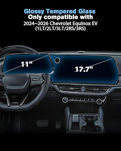 Vista 165 de 1 protector de pantalla de cristal templado brillante de 13.4 pulgadas para Silverado & Sierra 2500HD 3500HD 2022~2026 (sin botones en la pantalla)