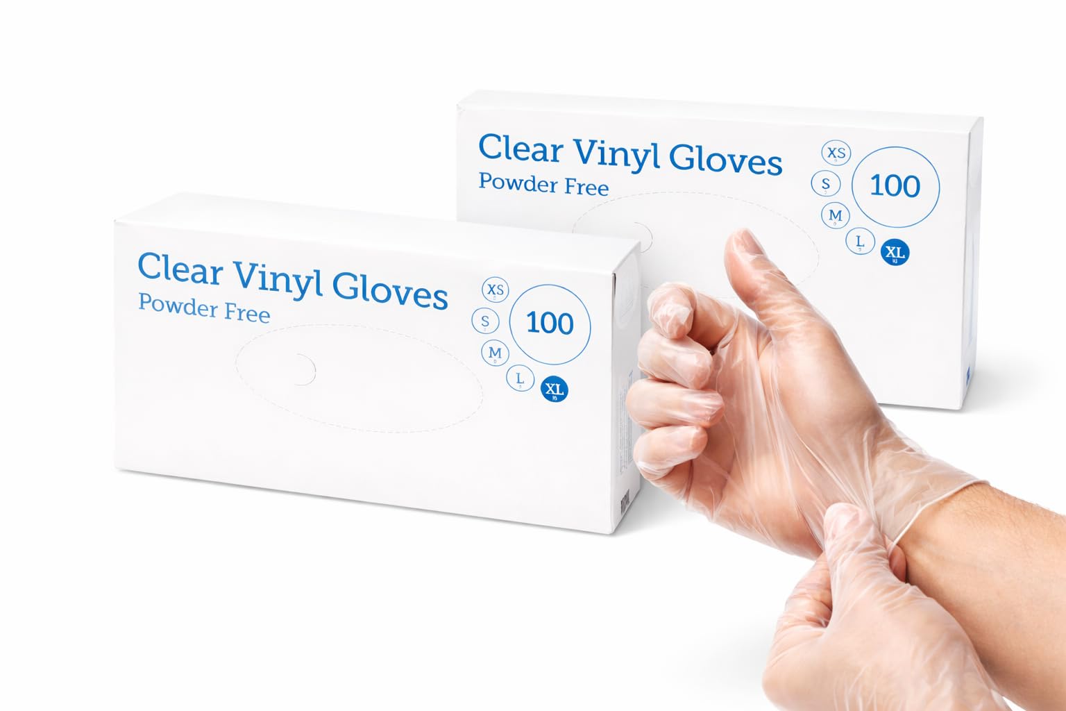 1ABOVE 100 Clear Vinyl Disposable Gloves | Latex | Powder Free | Use For Food (except fatty food), Safety, Cleaning, etc…(Medium) — view 6
