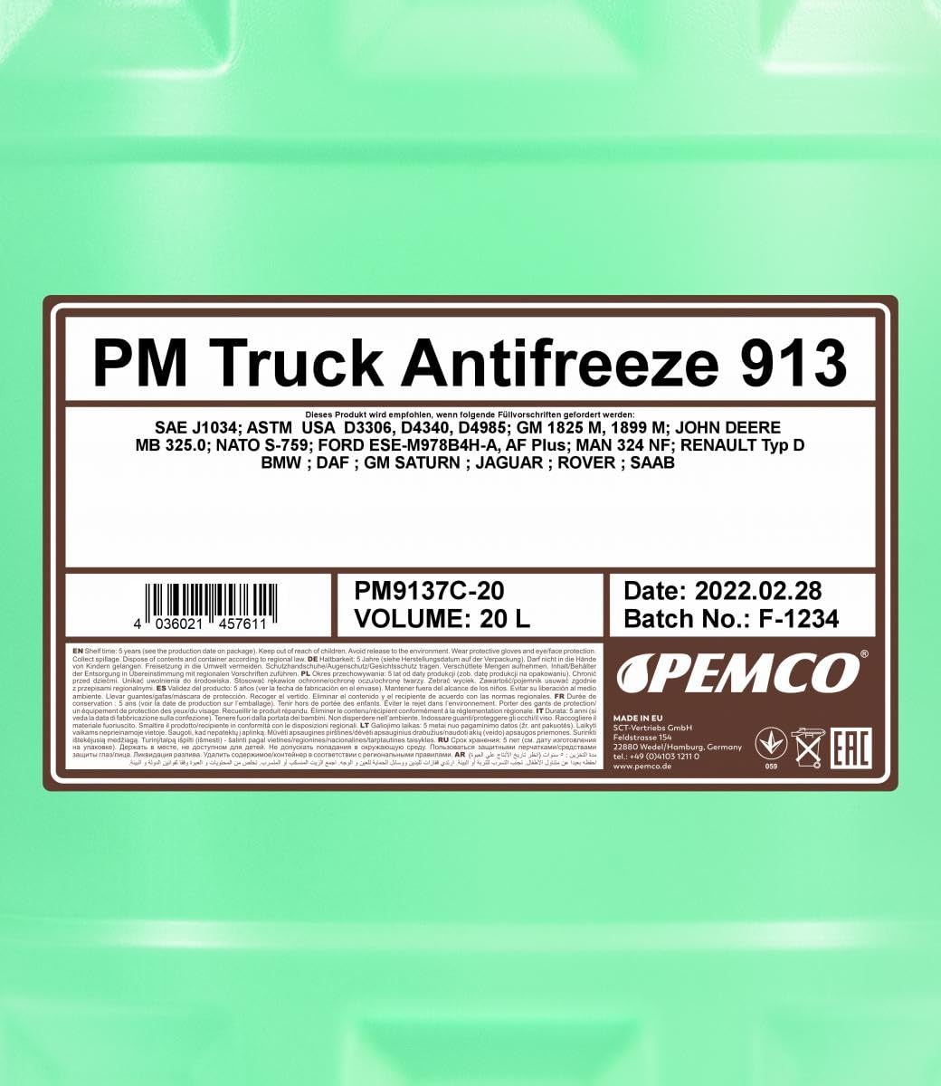 PEMCO PM9137C-20 Anticongelante 20L verde