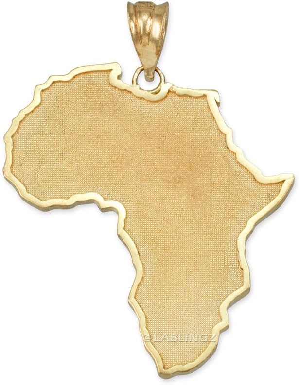 10K Yellow Gold Africa Map Pendant