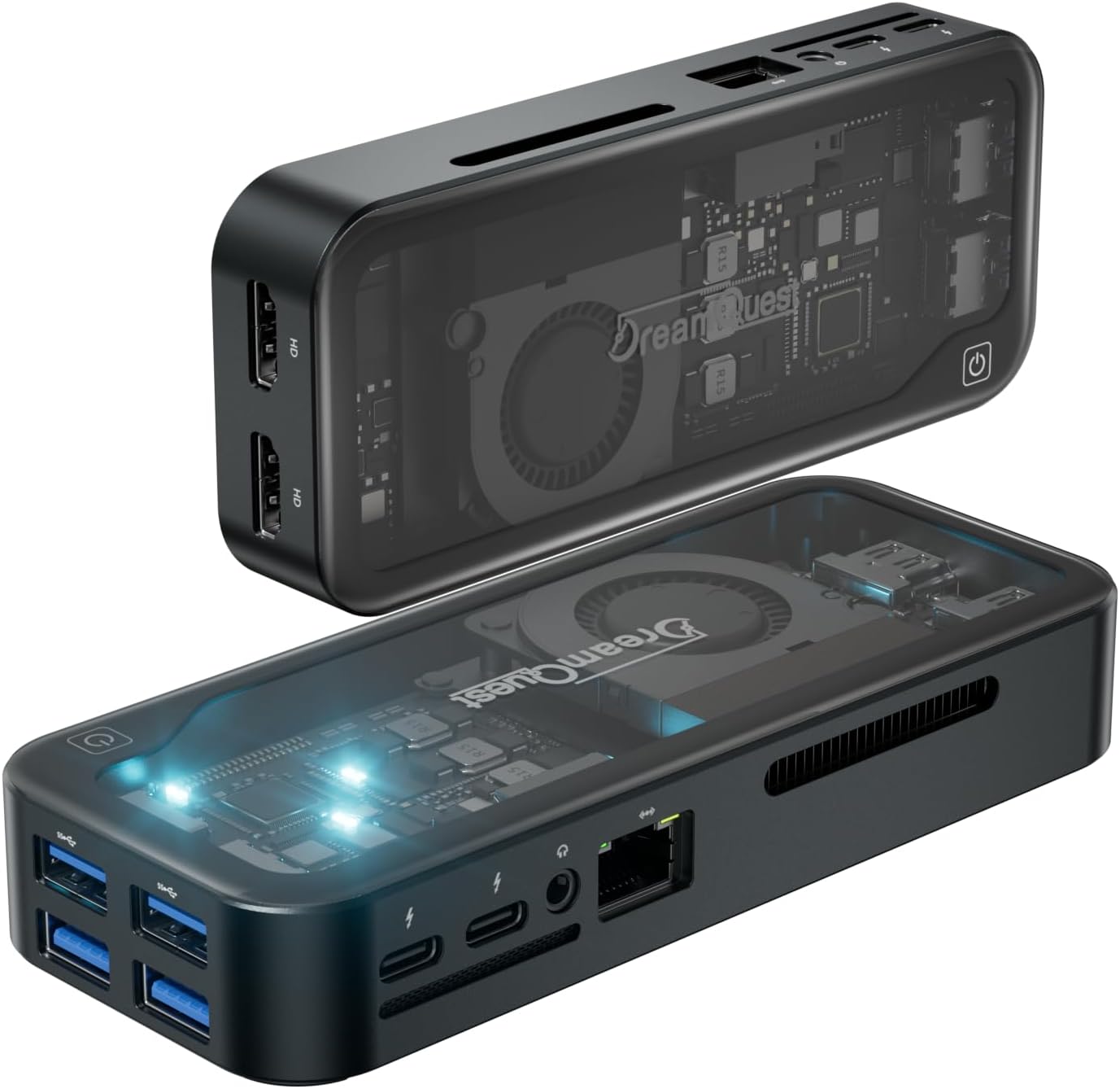 DreamQuest Mini PC W-11 Pro,12GB DDR5(4800MHz) RAM 512GB M.2 SSD,Intel N95(Up to 3.4GHz) Mini Desktop Computers with 2xType C(Max 10 Gbps),4xUSB 3.2,Dual HDMI 4K UHD,WiFi 6+BT5.3 Office Home Smart Fan