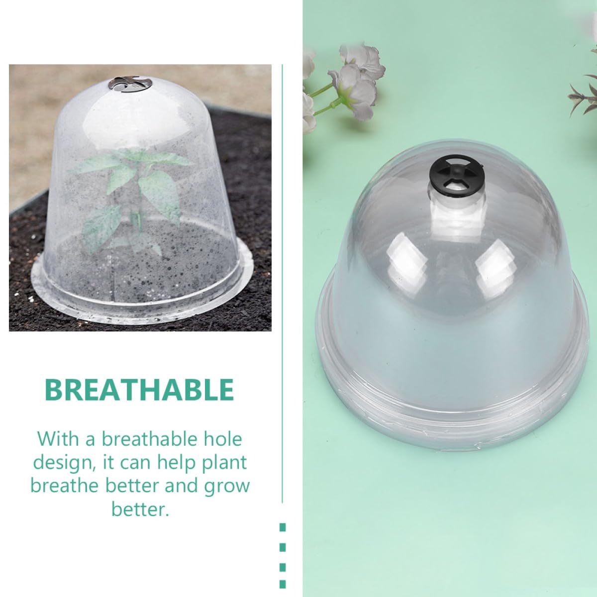 Toyvian Coperture per Piante Succulente Antipioggia in Plastica Traspirante 8 Pezzi, Coperchi Idratanti per Coltivazione e Protezione Piante da Esterno, per Giardino e Vaso Grande