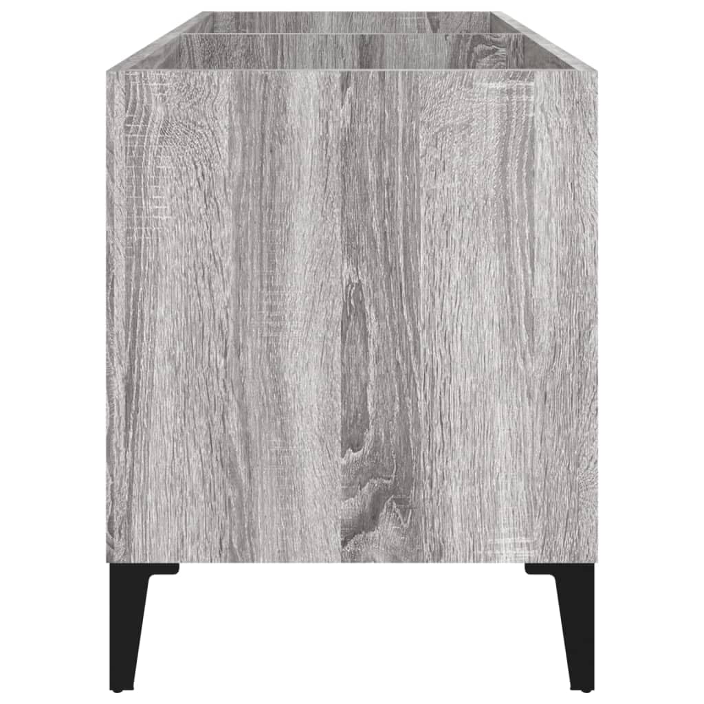Porta Dischi Vinile, Mobile Ingresso, Mobile Porta Vinili, Mobile Soggiorno Moderno in Legno Multistrato Grigio Sonoma 74,5x38x48 cm