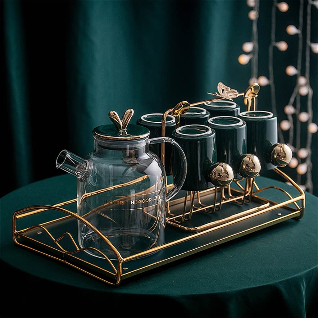 Pichet en verre grande capacité avec set de tasses à eau pour infusion chaude et froide