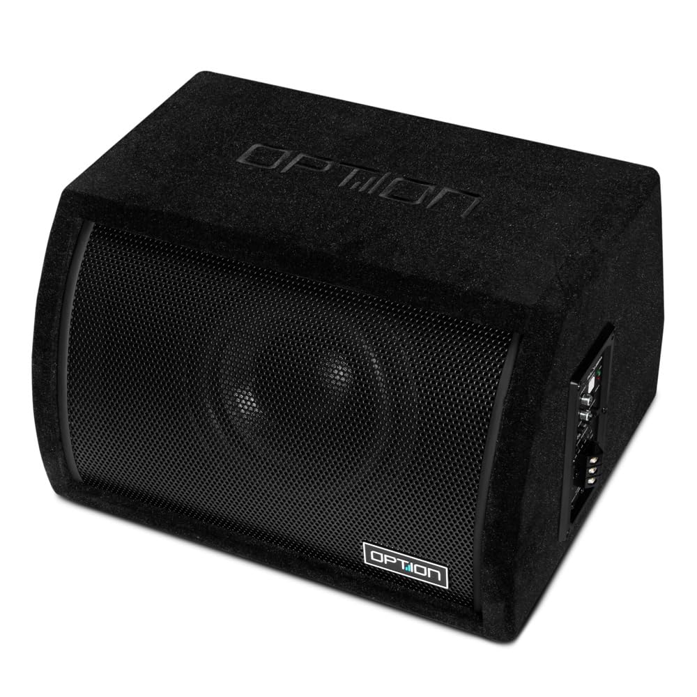 Option PULSE-8BRA - Subwoofer attivo in alloggiamento compatto Bass Reflex da 350 Watt RMS - Subwoofer piccolo da 20 cm con bassi potenti, telecomando a livello incluso