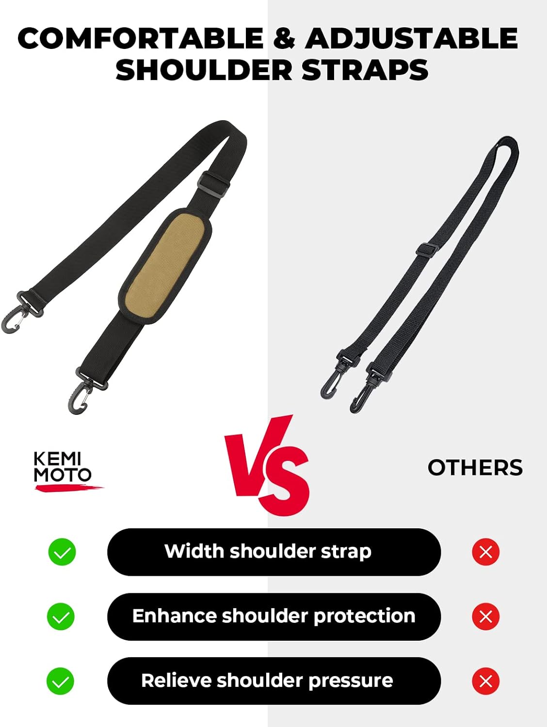 KEMIMOTO Water Bottle Holder Bag, Water Bottle Carrier with Adjustable Shoulder Strap, Water Bottle Pouch Holder for Hiking, Camping, Fishing, Compatible with YETI Stanley SLM 32 oz, 40 oz, 64 oz - Image 4