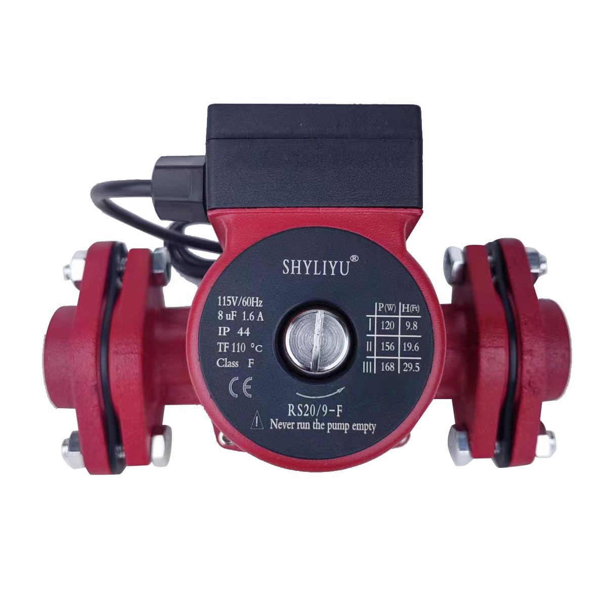 115V 3-Speed Home Water Pressure Booster Pumps 168W 1" Flange Hot Water Recirculating Pump 29.5ft Booster Circulation Pump 14.5GPM Cast Iron Circulator Pump for Home Shower Solar System