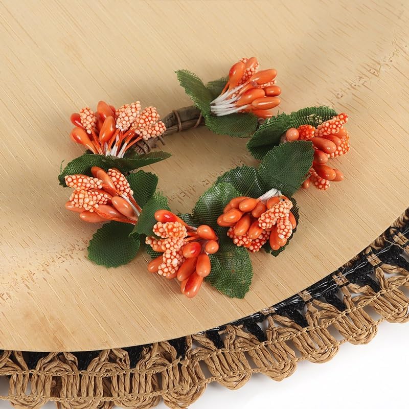 UHLOSD 編まれた花輪シミュレーションフラワーコアナプキンリング口布