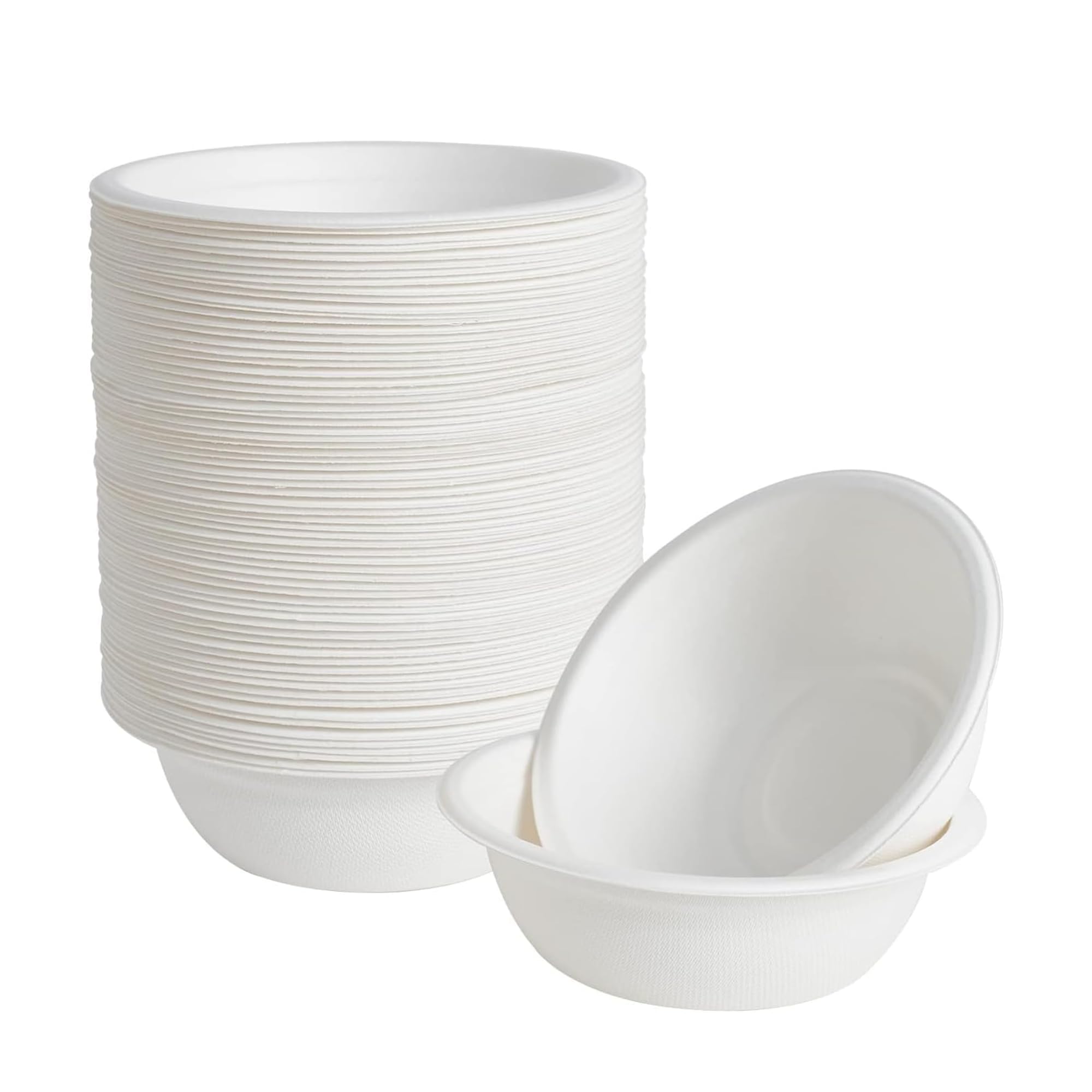 Disposable Bagasse Paper Bowls 12oz Pack of 50 | Sustainable, Compostable, Biodegradable Bagasse Bowls | Heavy-Duty Sugarcane Tableware | Microwave & Freezer Safe for Soup, Salads, Desserts & Parties