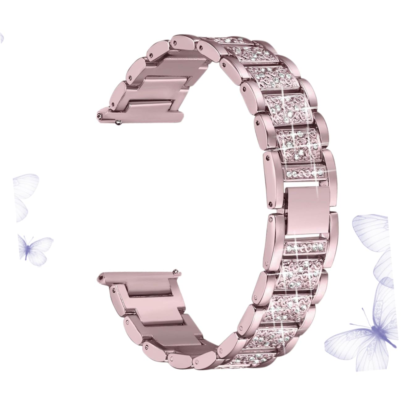 Hemobllo 3pièces Bracelet De Montre Blaze Métallique Avec Strass Remplacement Élégant Et Confortable Pour Montres Connectées Rose Poudré