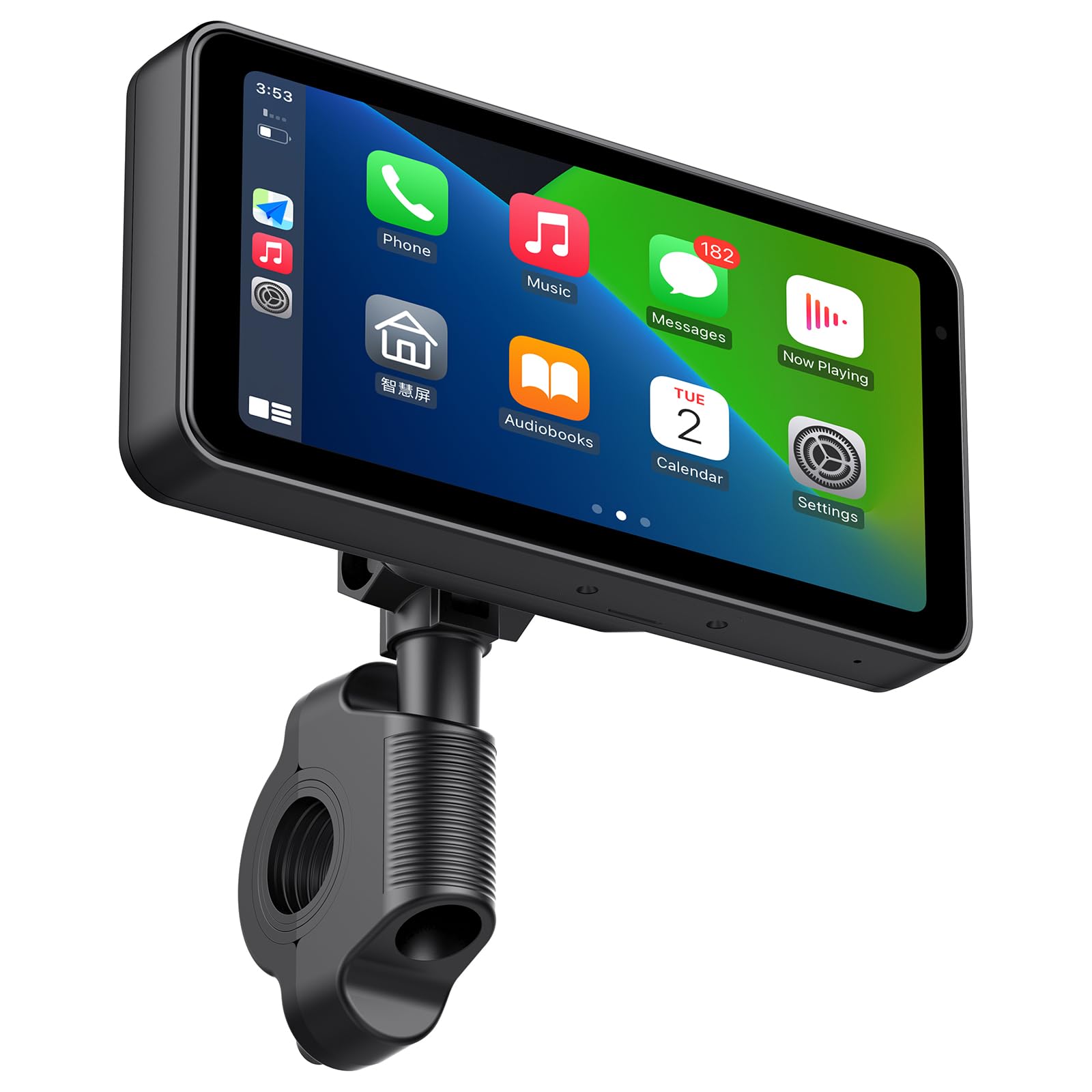 6.25in Screen GPS Motorcycle Navigation, 1080P HD Dash Cam Front and Rear with Carplay and Android Auto IP67 Waterproof Touchscreen Bluetooth Audio Receiver Support WiFi Loop Recording