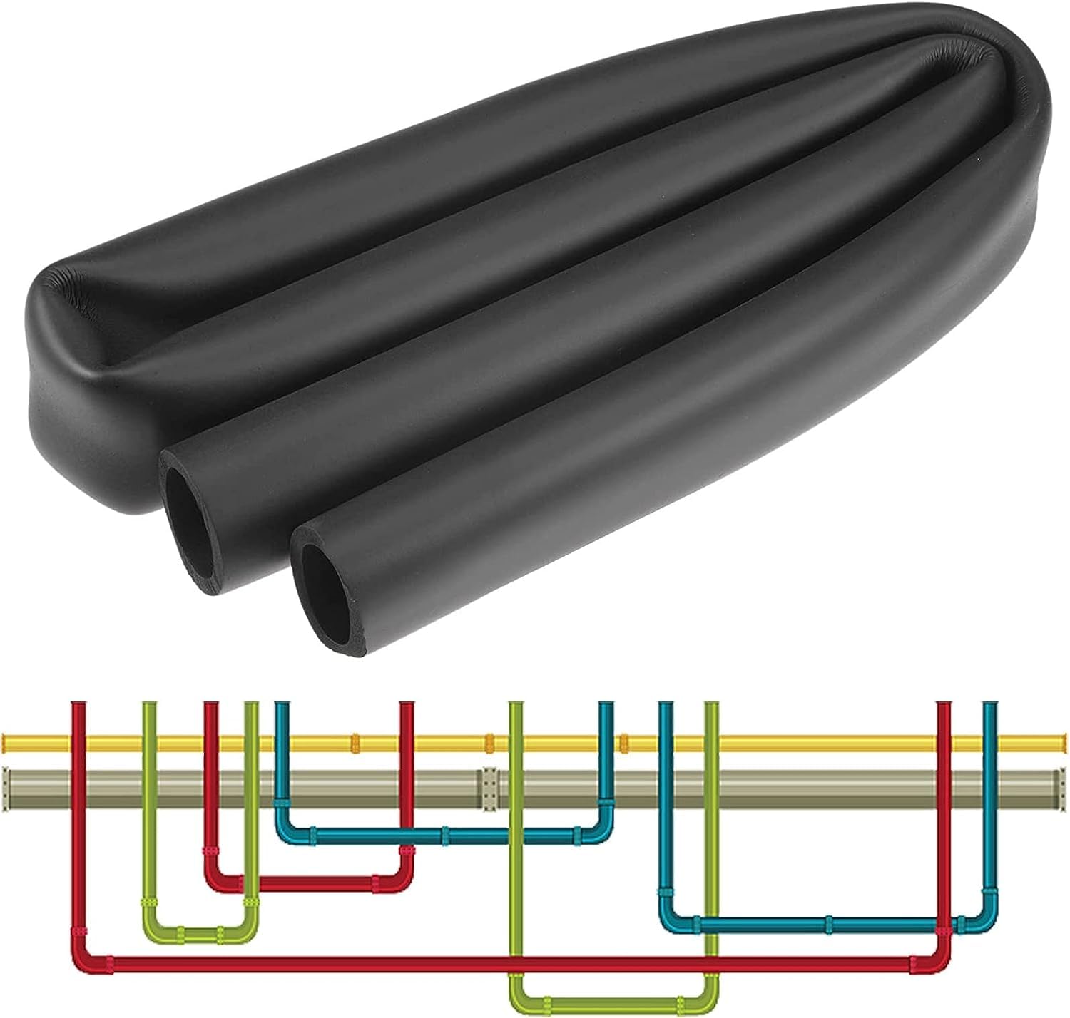Piankowa izolacja rur, piankowa izolacja rur, Izolacja rur z pianki rurowej ID 32 mm 50 mm 76 mm 90 mm 110 mm, rury ochronne i zatrzymywanie ciepła, środek zapobiegający zamarzaniu (rozmiar: T 15 mm I