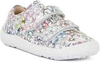 Barfußschuhe/Sneaker aus Leder mit Doppelklett in White Diamant Glitzer G3130240-21