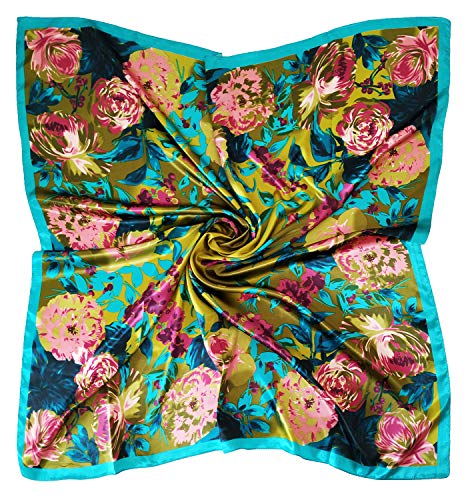 Women's 35" Satin Square Silk Like Hair Scarves and Wraps Headscarf for Sleeping