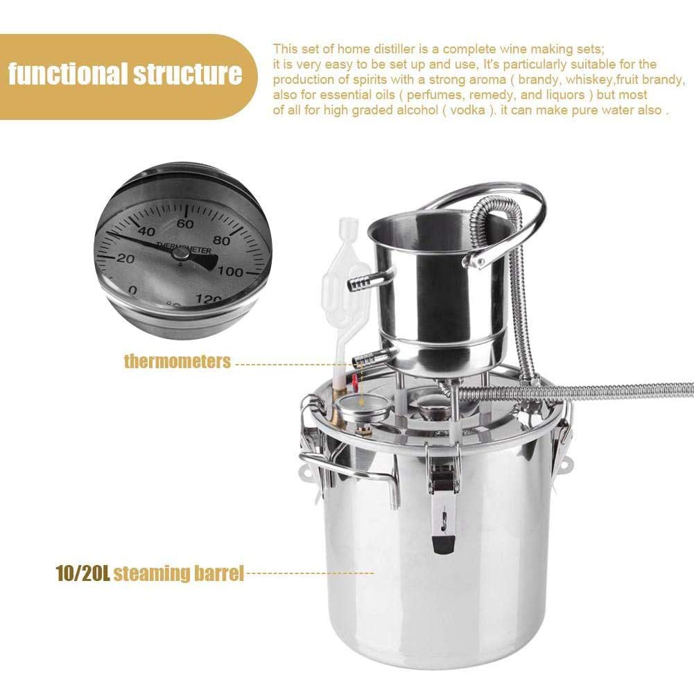 Kit para Hacer Vino, Caldera de Acero Inoxidable, Equipo de Destilación de Agua (10L)