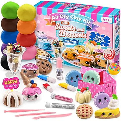 Original Stationery Mini Sweets & Desserts Air Dry Clay Kit, Clay for Kids in Fun Colours to Make Mini Clay Food, Amazing Air Dry Modelling Clay Kids Cover